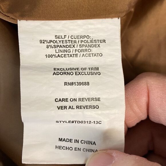 Taylor & Sage Brown Shift Dress Faux Suede Cutouts Large - Picture 10 of 13